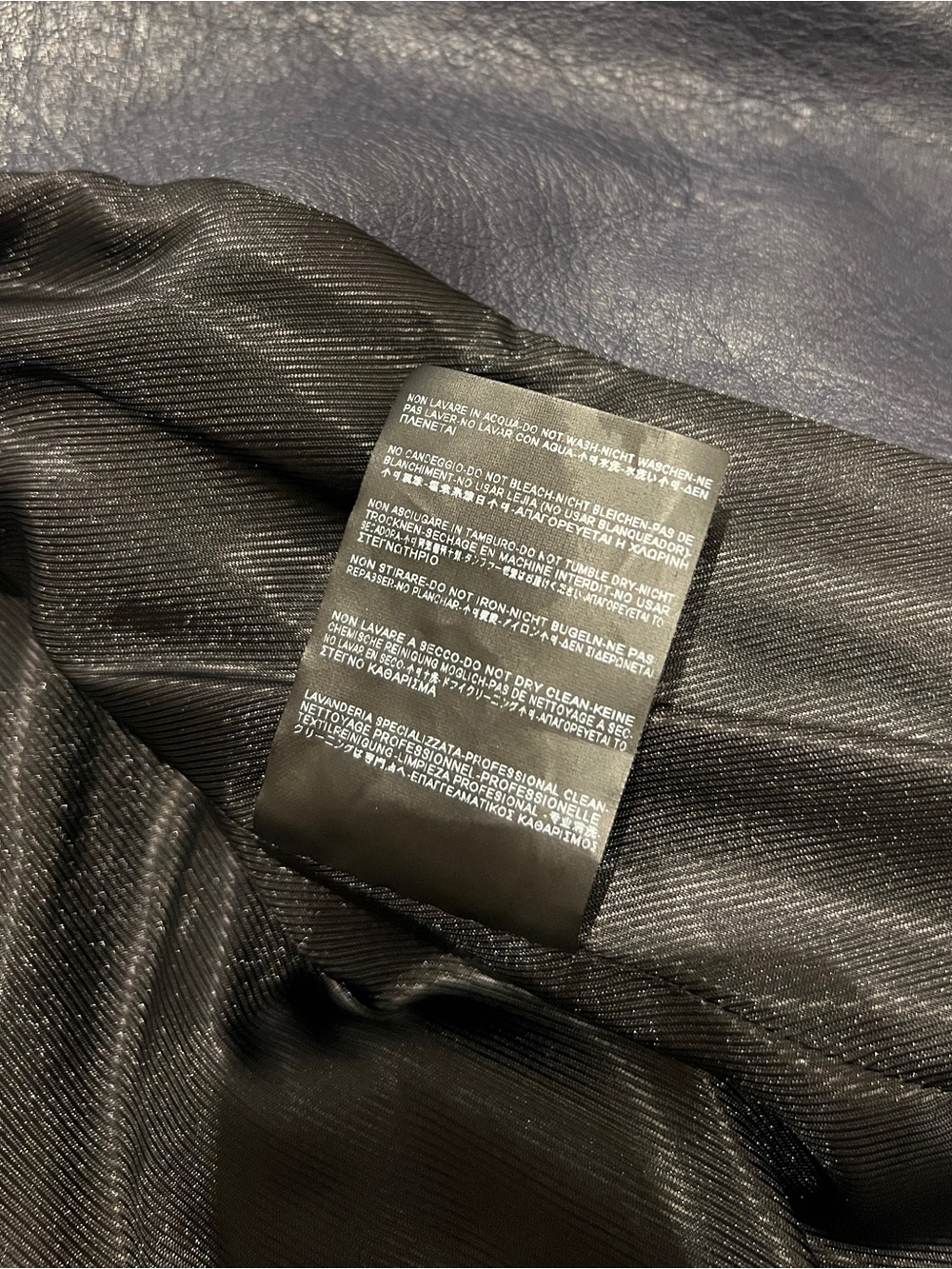 Balenciaga Dark Navy Leather Moto Jacket - Picture 7 of 16